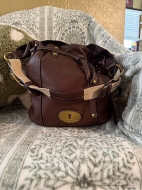 Fossil Maddox Dark Brown Leather Hobo Bag